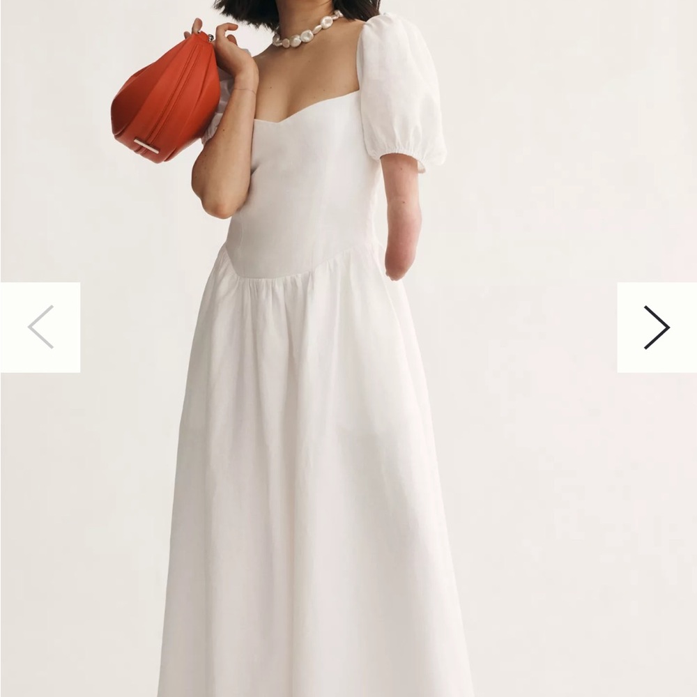 Reformation White Linen Dress - Size 12